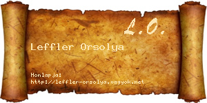 Leffler Orsolya névjegykártya